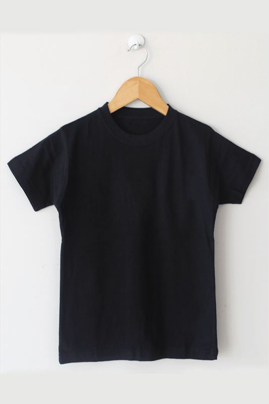 Basic Round Neck Half Sleeves Black T Shirt Womens - BuyZilla.pk
