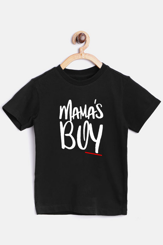 Multicolor Round Neck Mama's Boy T-Shirt For Boys - 1