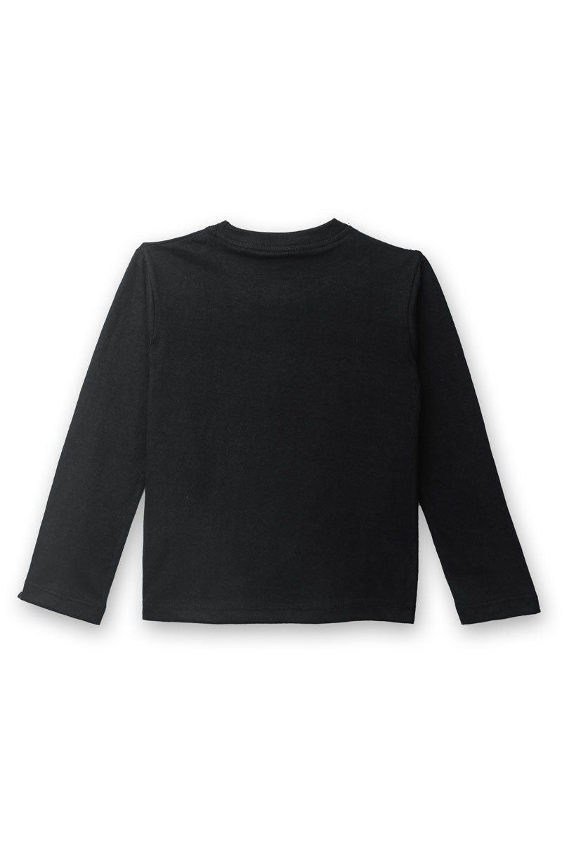 AllurePremium Kids Full Sleeves T-Shirt Plain Black