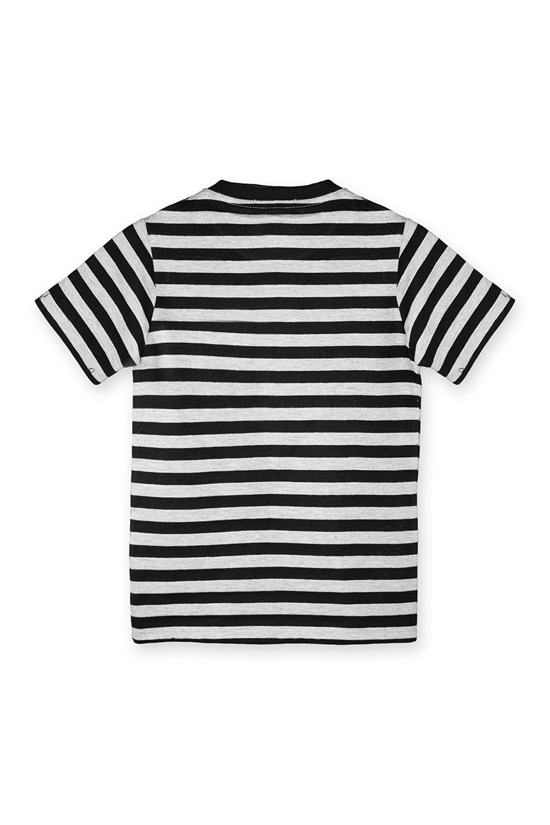 AllureP Kids T-Shirt H-S Black Grey Striped