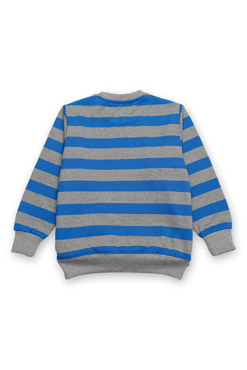 AllurePremium Kids Sweat Shirt Grey Blue Striper