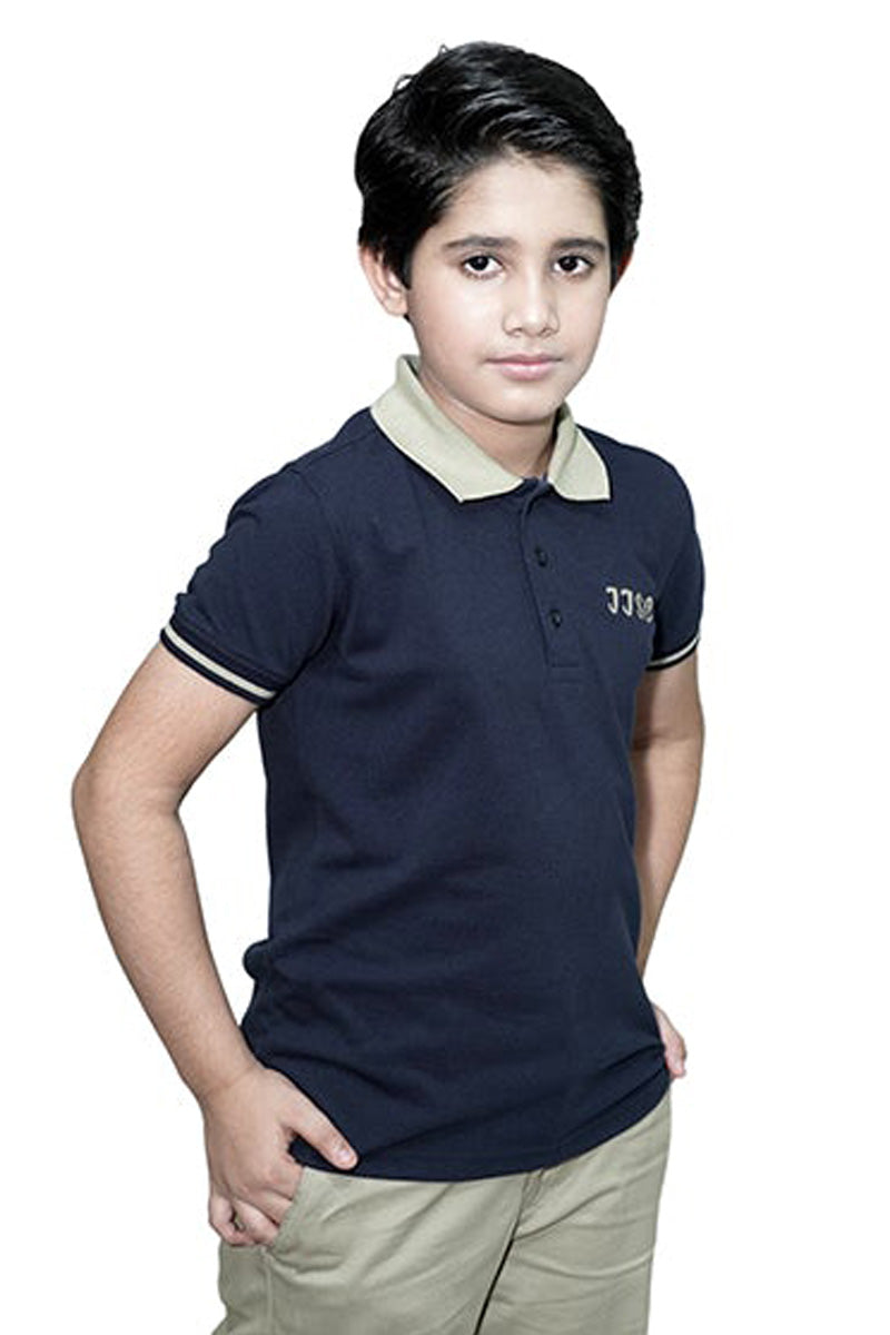 Polo Shirt Navy With Logo H/S For Boys