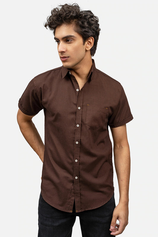 Casual Shirt Half Sleeve Smart Chocolate