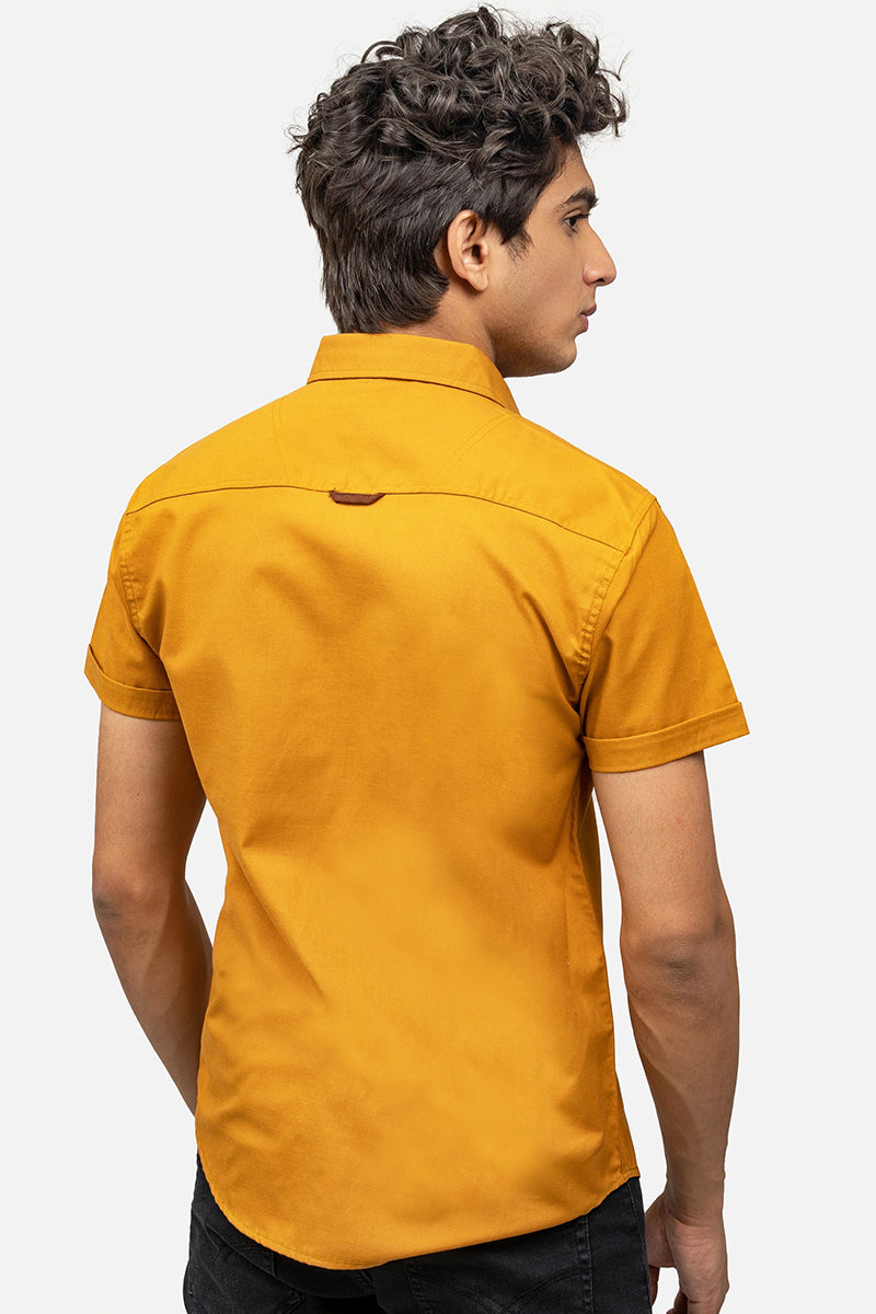 Casual Shirt Half Sleeve Smart Forest Mustard