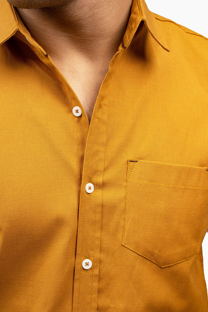 Casual Shirt Half Sleeve Smart Forest Mustard