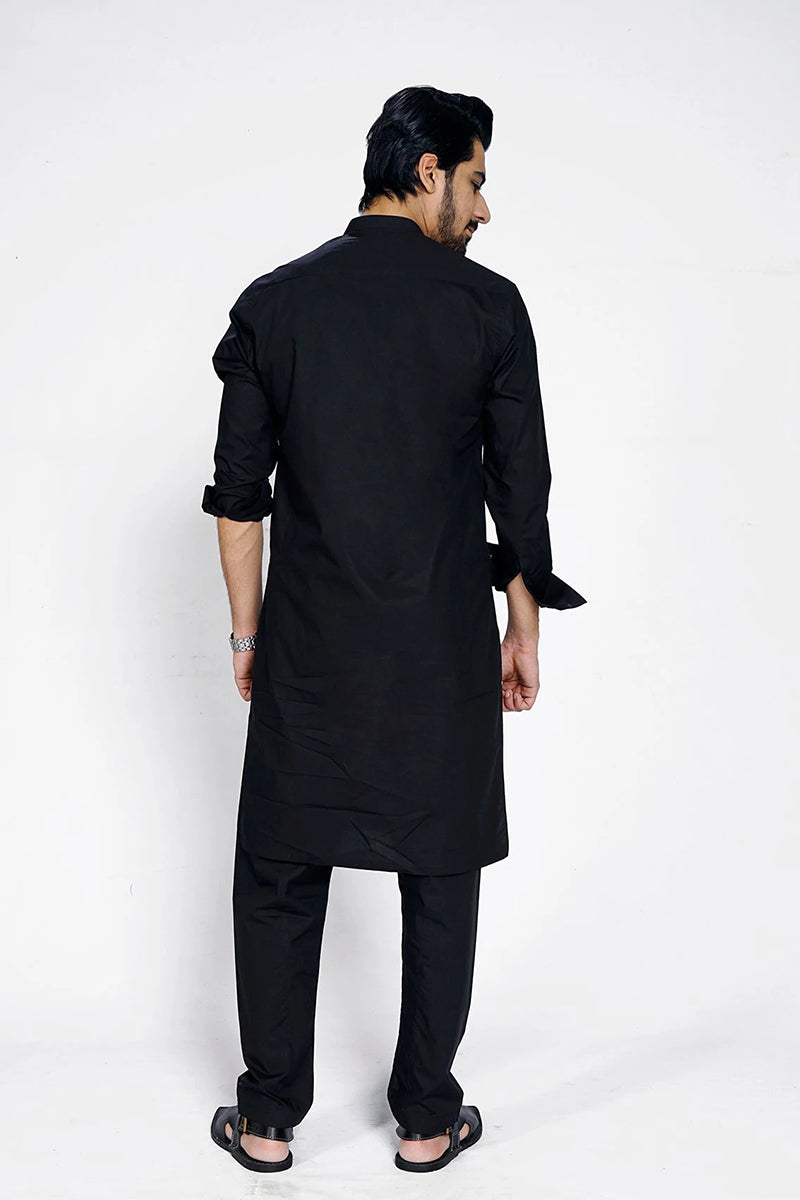 Shalwar Kameez, Luxury Wash & Wear, Black, Ban