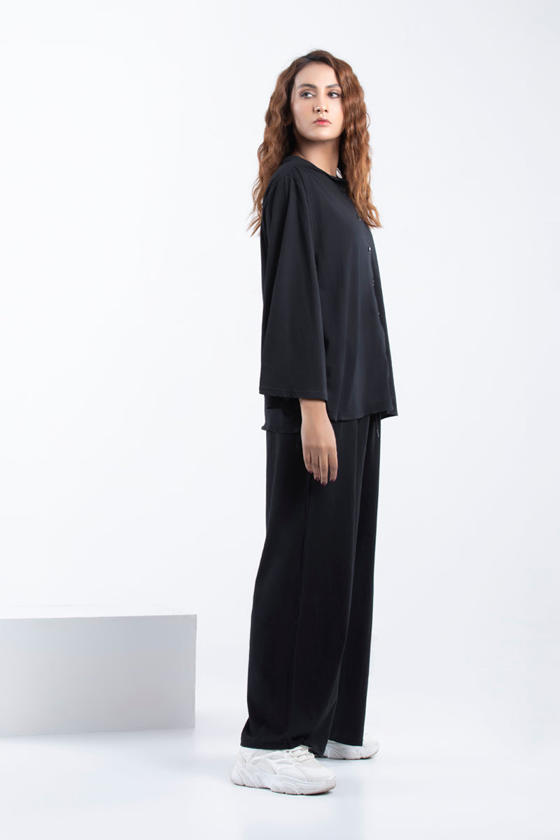 Melange Knit Set - Black