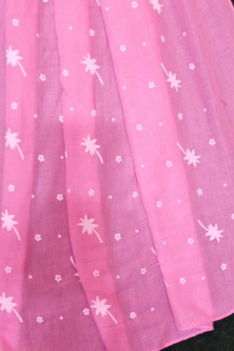 Embossed Lawn Large Scarf / Stole - 190 x 80 Cm - Pink - ZSC100