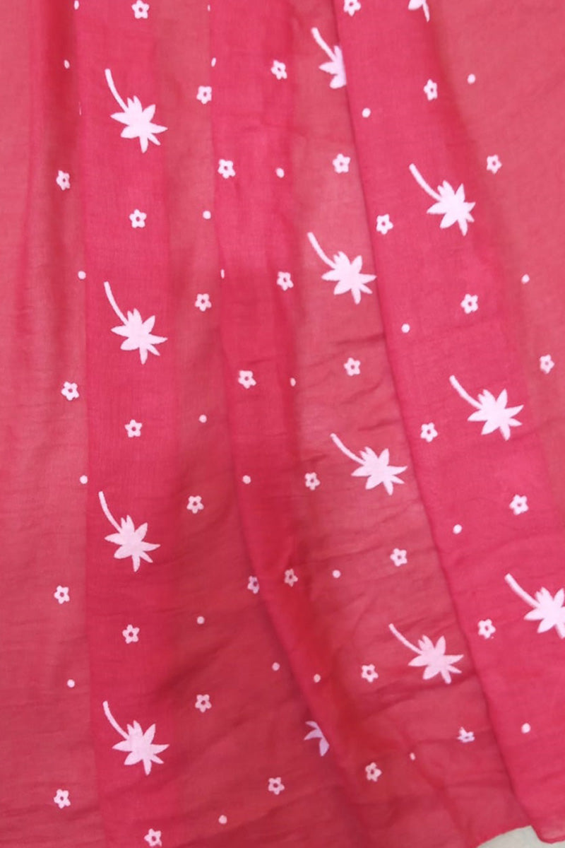 Embossed Lawn Large Scarf / Stole - 190 x 80 Cm - Red - ZSC100
