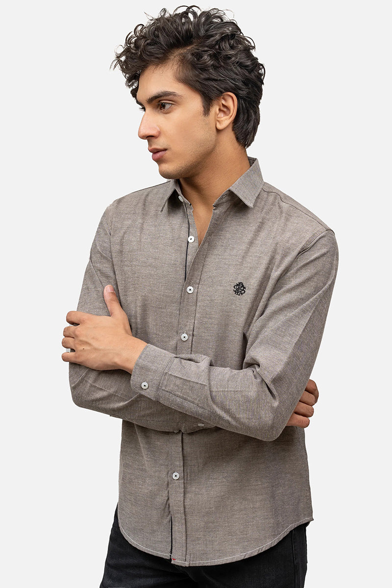 Casual Shirt Half Sleeves Smart Fit Grey