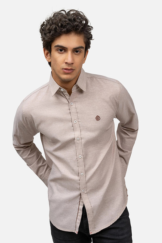 Casual Shirt Half Sleeves Smart Fit Light Brown