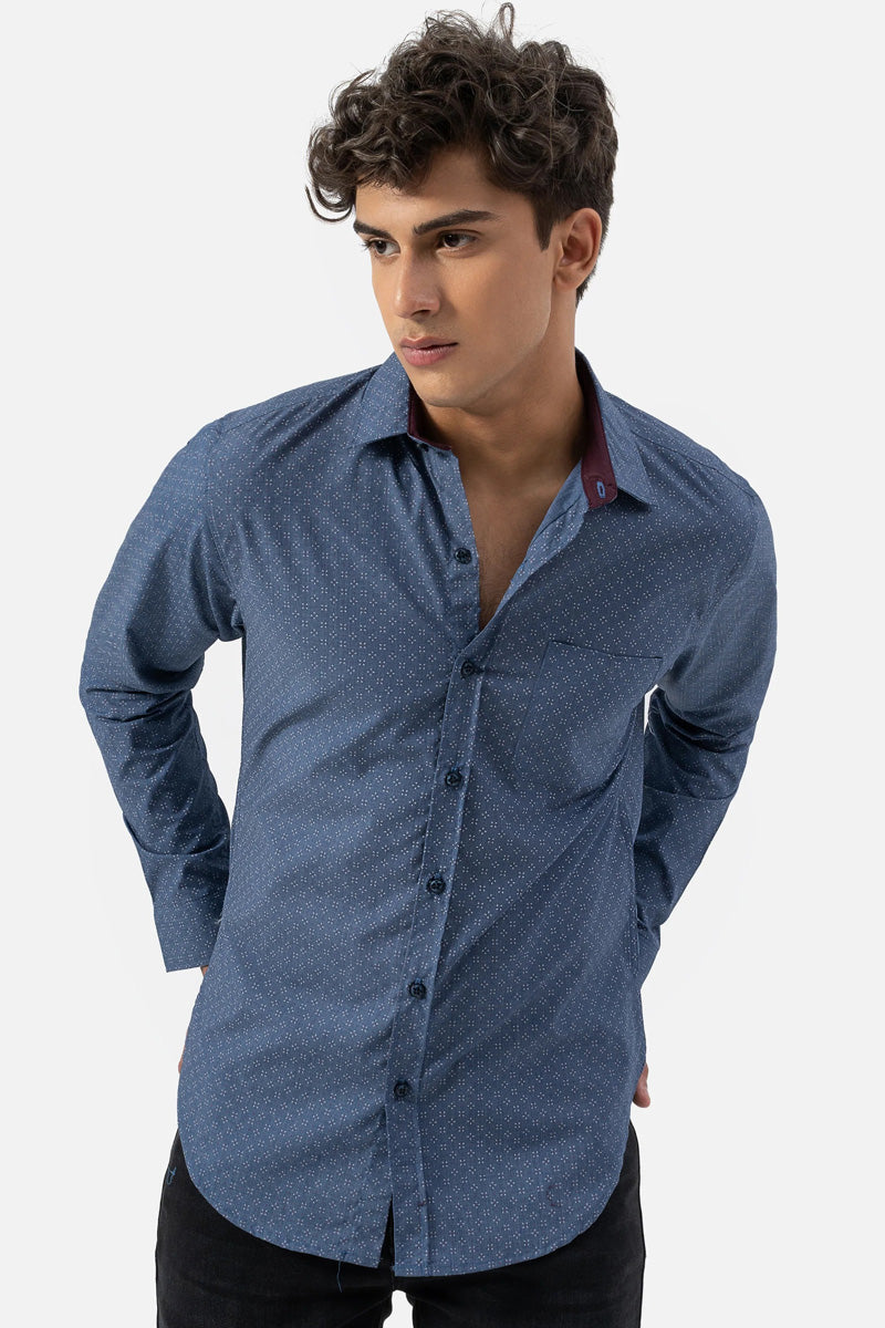 Casual Shirt Regular Collar Indigo - 1