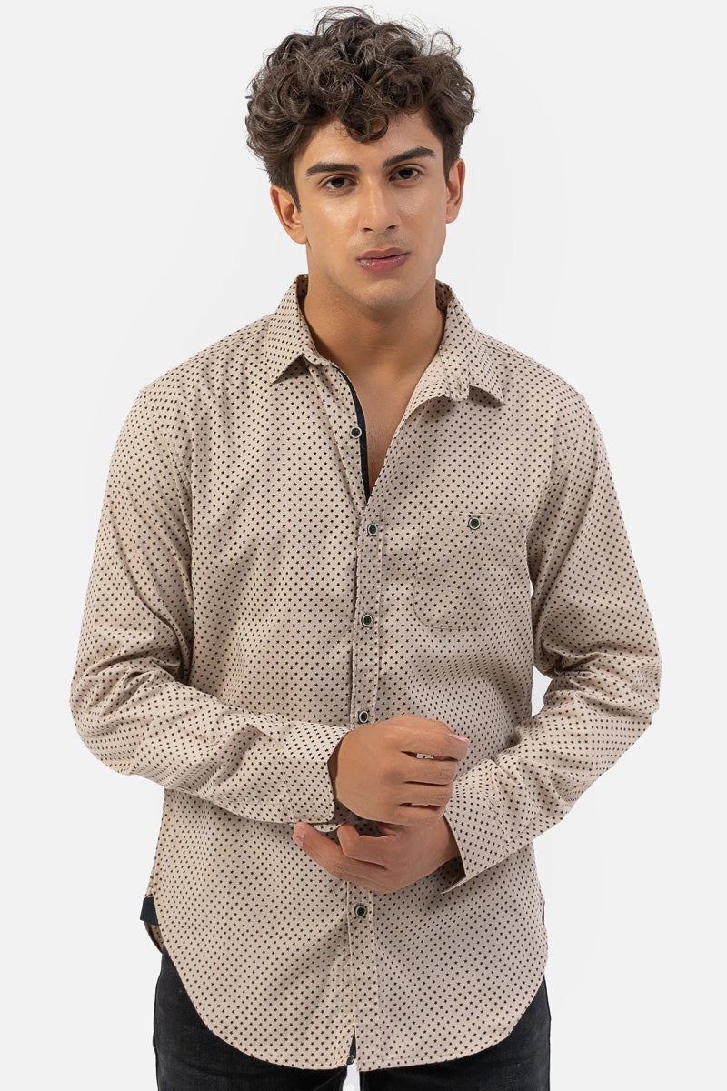 Casual Shirt Regular Collar Khaki