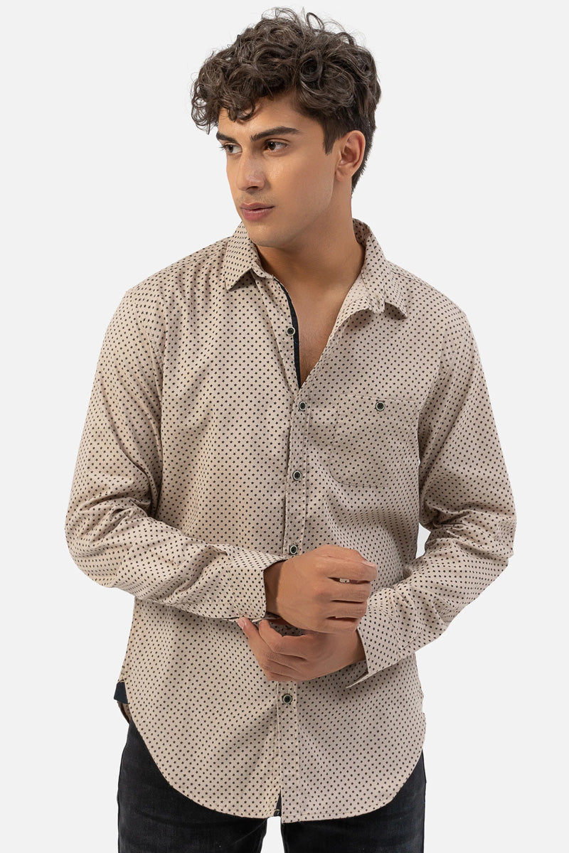 Casual Shirt Regular Collar Khaki