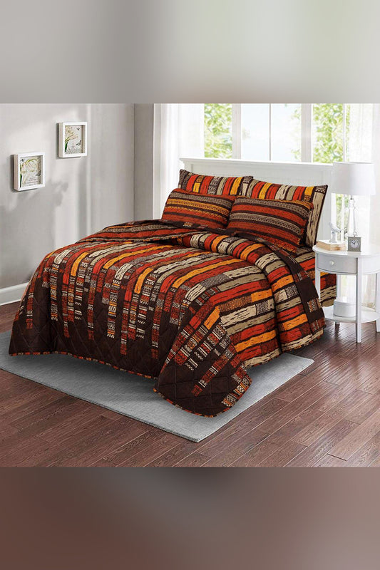Geometrical Stripes - 7 Pcs Summer Comforter Set (Light Filling)