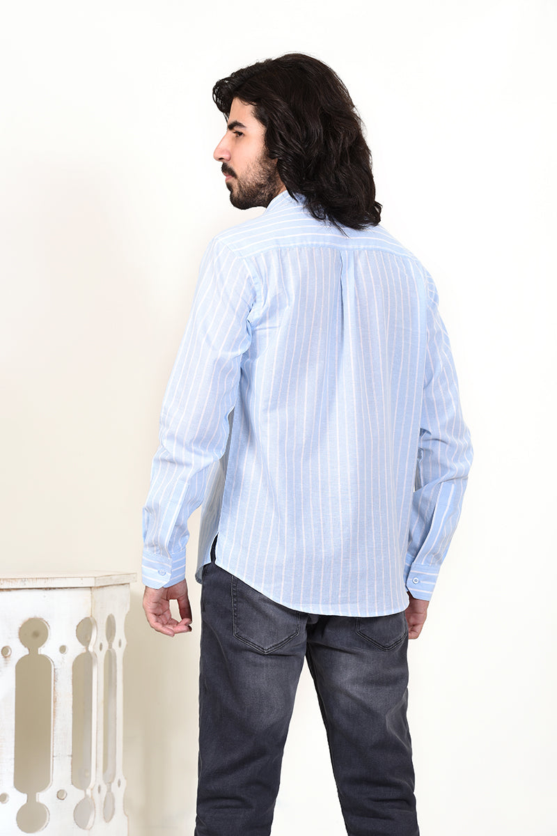 Gts-5996 Fashion Shirt Sky Blue Stripes