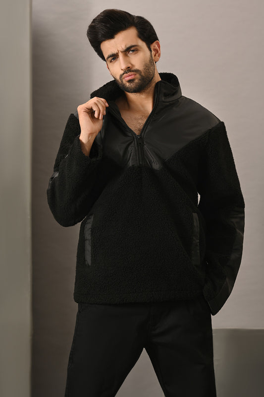 Gts-B6114 Hooded Pull Over Black