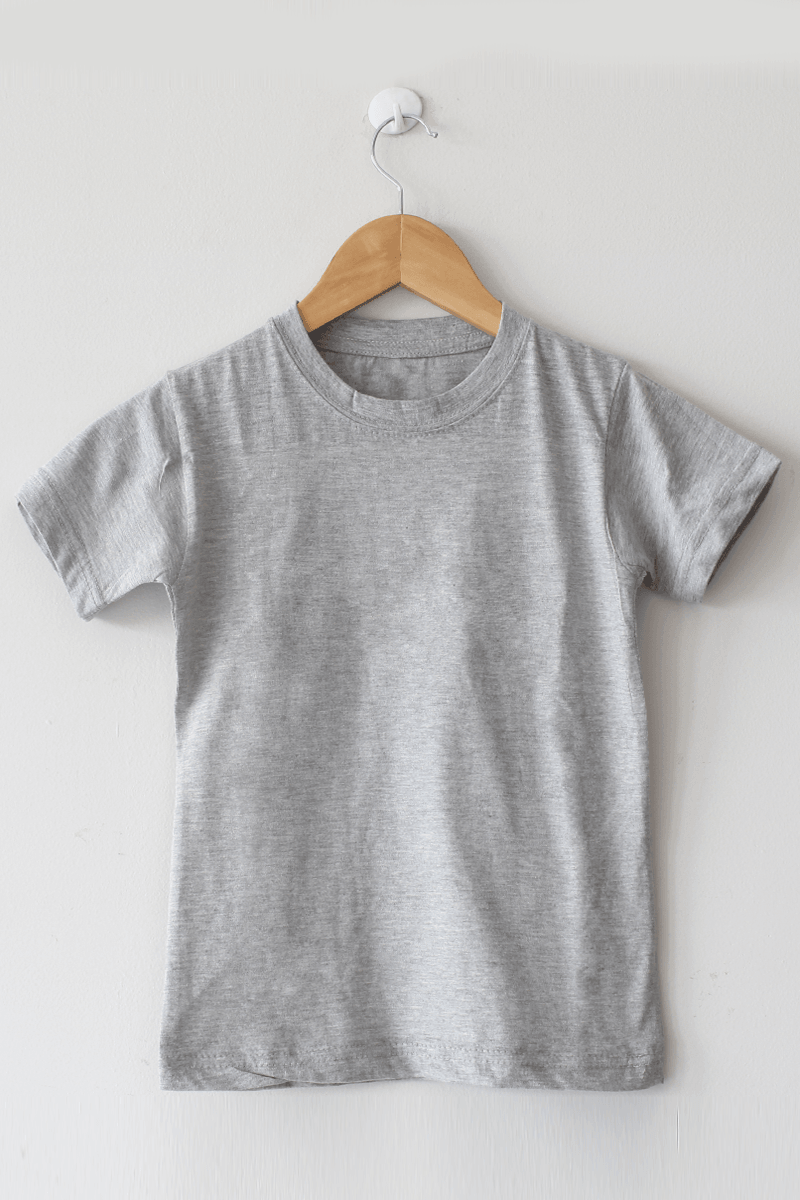Basic Round Neck Half Sleeves Grey T-Shirt For Womens - BuyZilla.pk