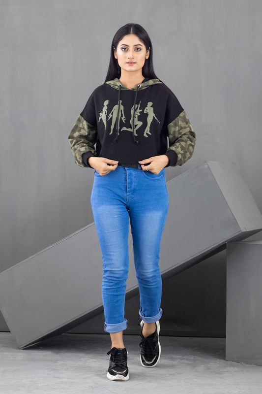 Women Army Pullover Hoodie