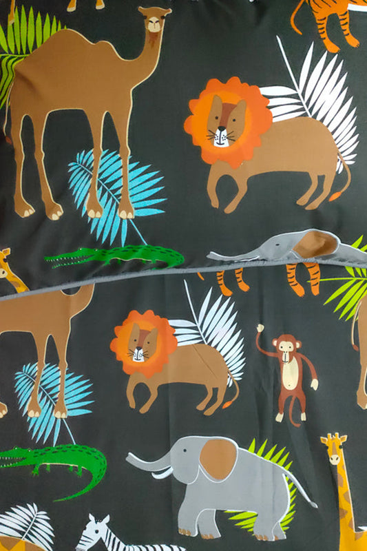 Jungle Safari Animals Theme Kids Room Bed Sheet (Single)