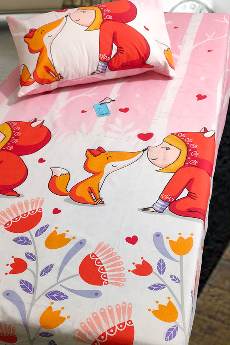 Cute Love Kids Singe and Double Bed Sheet