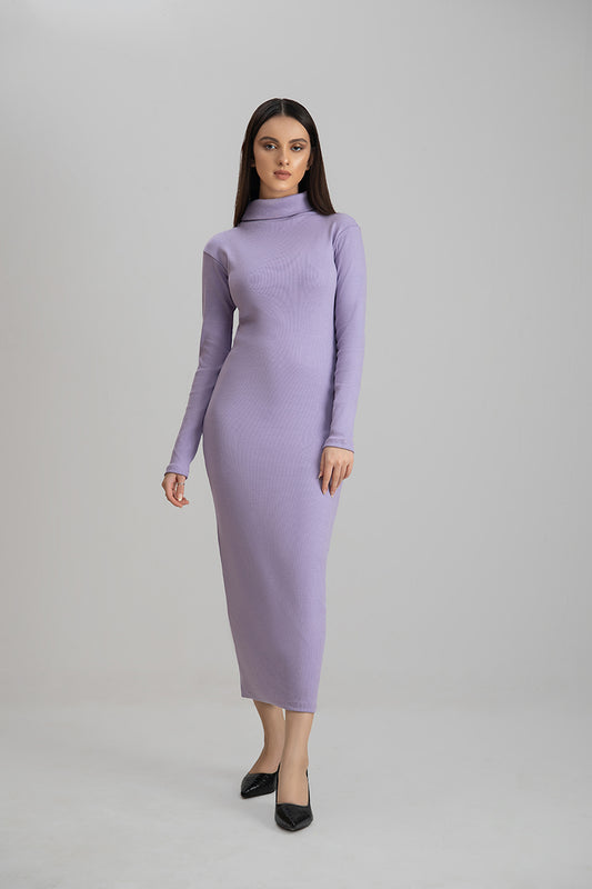 Lavender highneck Bodycon dress