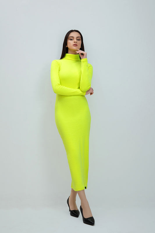 Neon highneck Bodycon dress