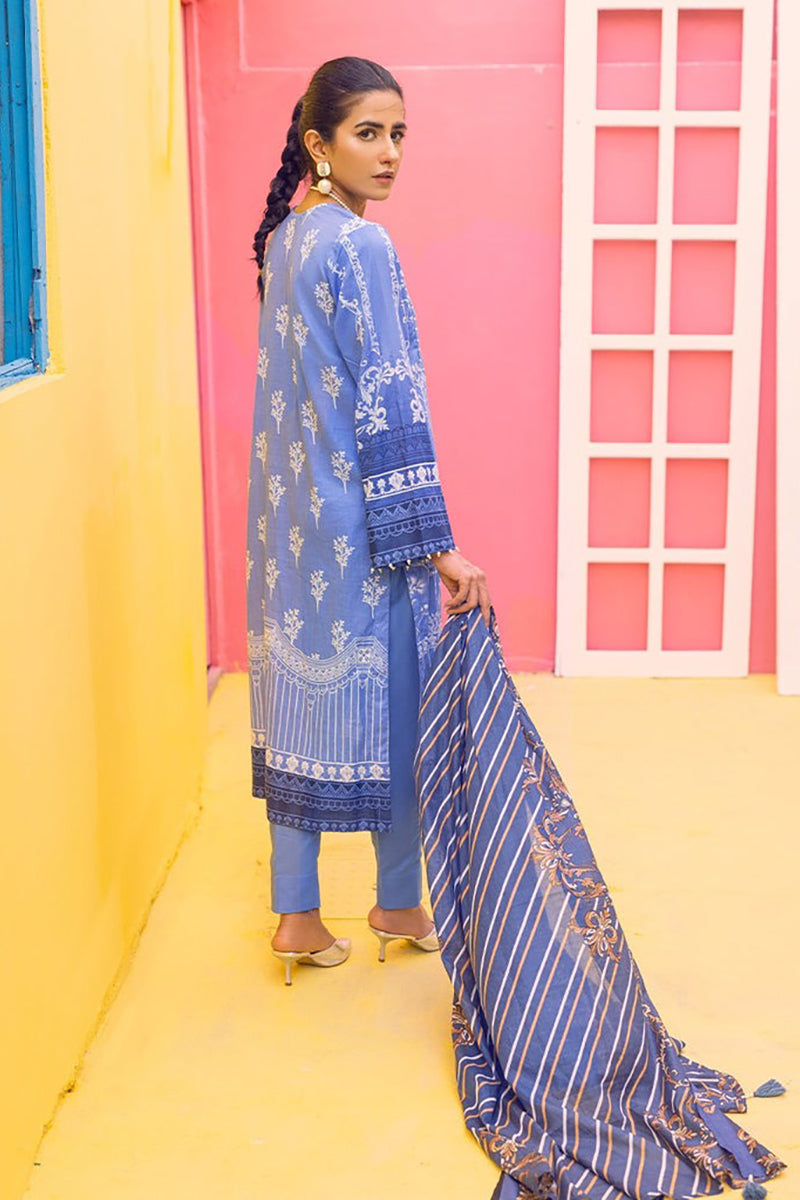 Printed Lawn Shirt & Dupatta With Dyed Cambric Trouser (IP-00159B)