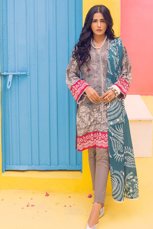 Printed Lawn Shirt & Dupatta With Dyed Cambric Trouser (IP-00162A)