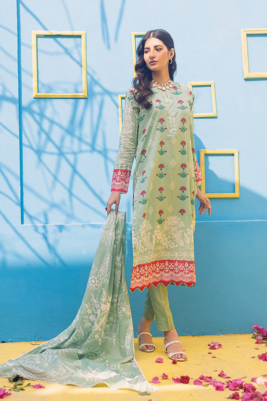 Printed Lawn Shirt & Dupatta With Dyed Cambric Trouser (IP-00162B)