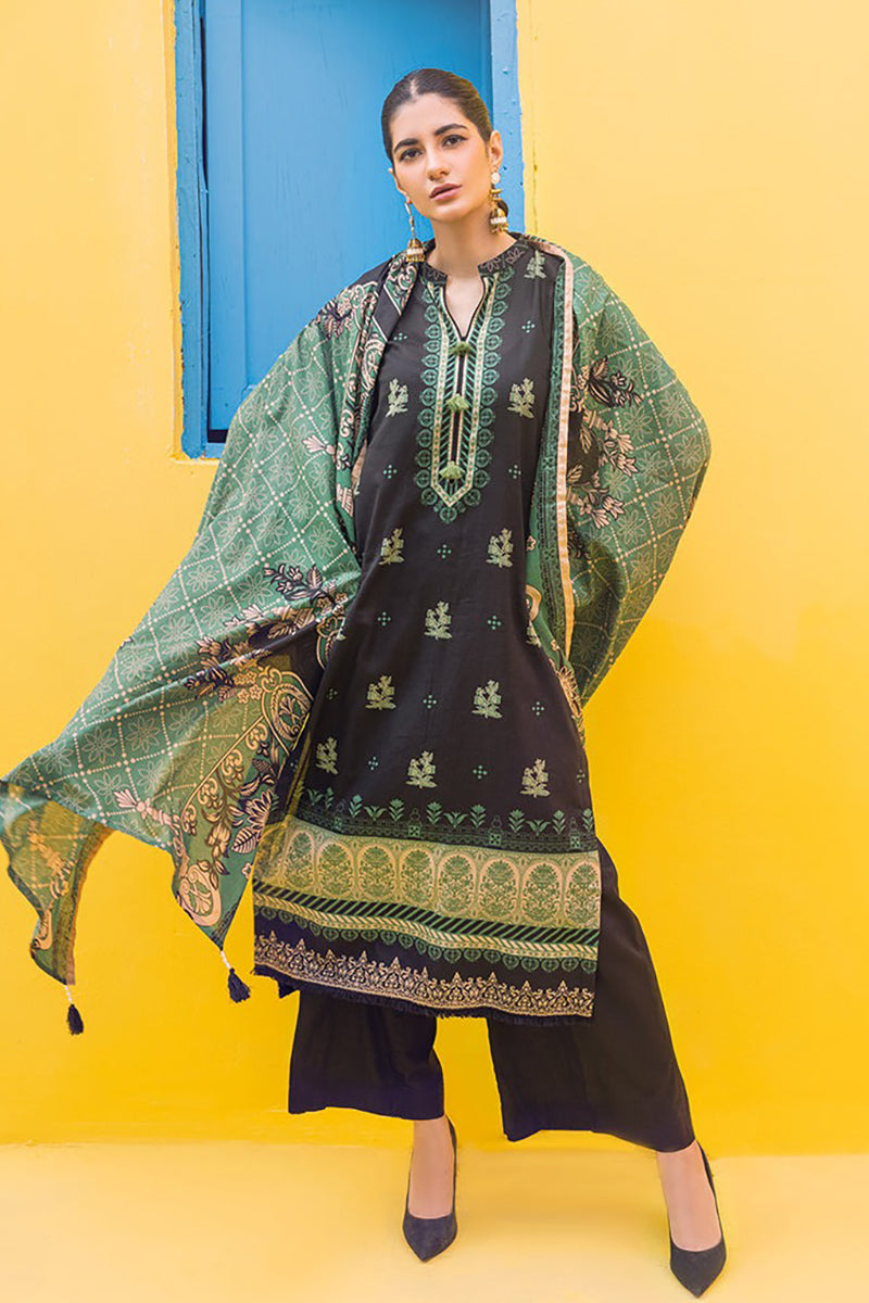 Printed Lawn Shirt & Dupatta With Dyed Cambric Trouser (IP-00163B)
