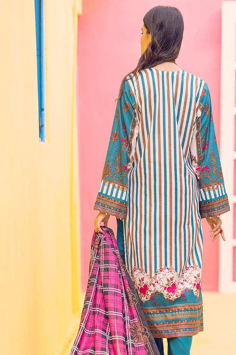 Printed Lawn Shirt & Dupatta With Dyed Cambric Trouser (IP-00165B)