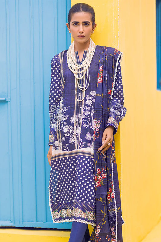 Printed Lawn Shirt & Dupatta With Dyed Cambric Trouser (IP-00166B)