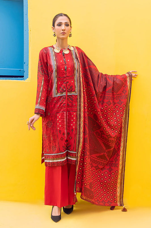Printed Lawn Shirt & Dupatta With Dyed Cambric Trouser (IP-00167B)