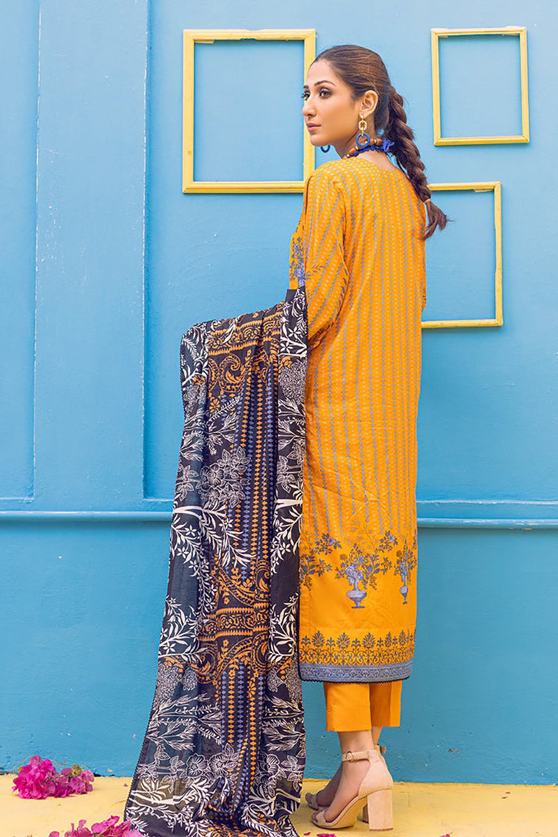 Printed Lawn Shirt & Dupatta With Dyed Cambric Trouser (IP-00169A)