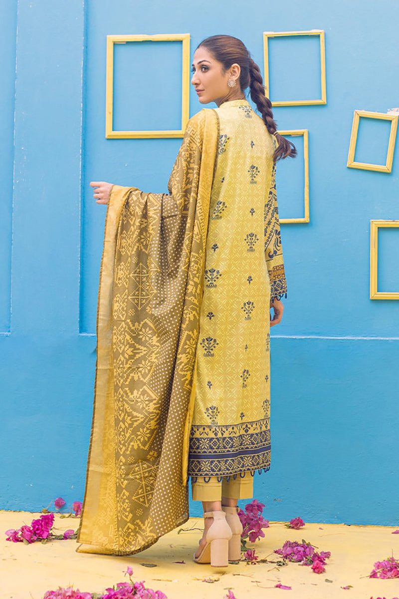 Printed Lawn Shirt & Dupatta With Dyed Cambric Trouser (IP-00170B)