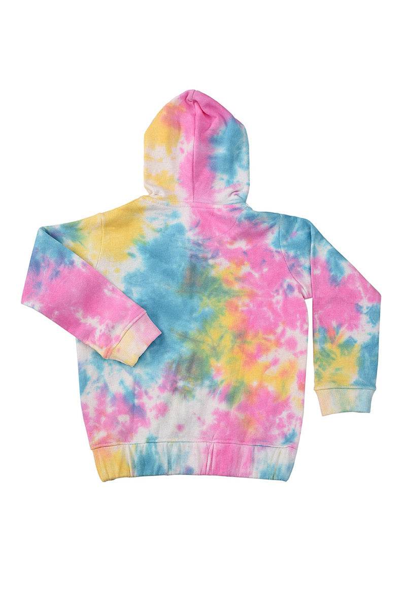 Kds-Gc-12622 Hooded Pull Over Blue Tie&Dye