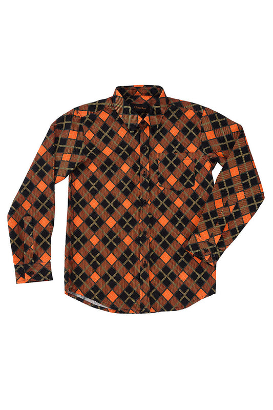 Kds-B-12687 Fashion Shirt W/Ptd Orange