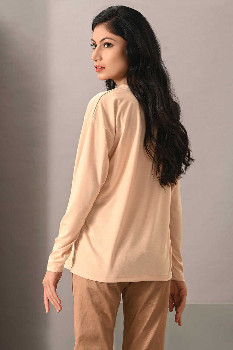 Lds-A1550 Knited Top Khaki