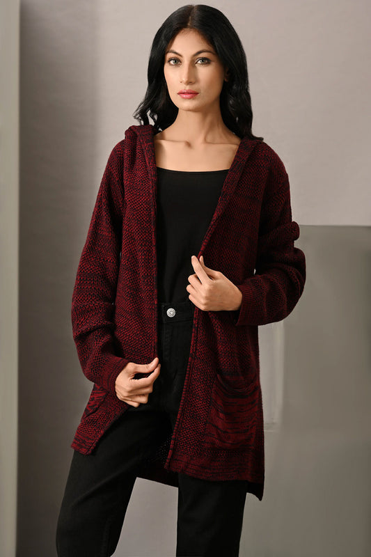 Lds-A1543 Long Sweater Bordeaux