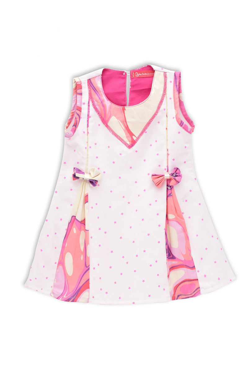 Baby Woven Frock Star Printed Multicolor Design