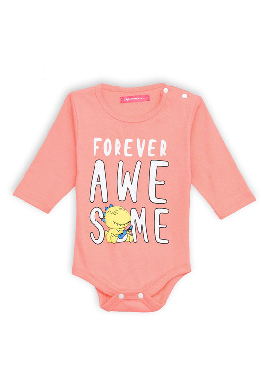 Baby Pink Baby Romper Forever Awesome Desgin