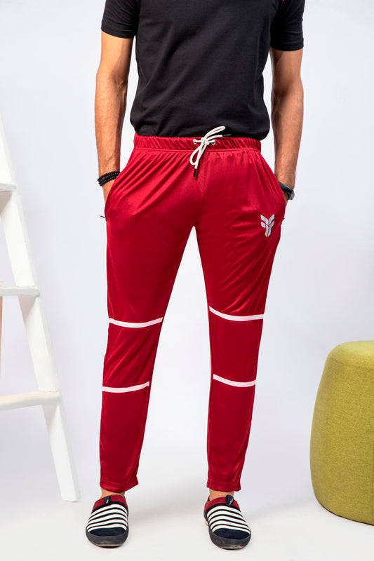 Maroon Dry Fit Trouser With Reflector Front Panel