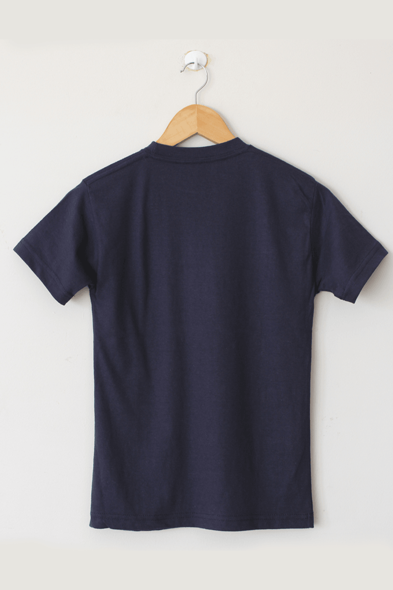 Basic Round Neck Half Sleeves Navy Blue T-Shirt For Mens - BuyZilla.pk