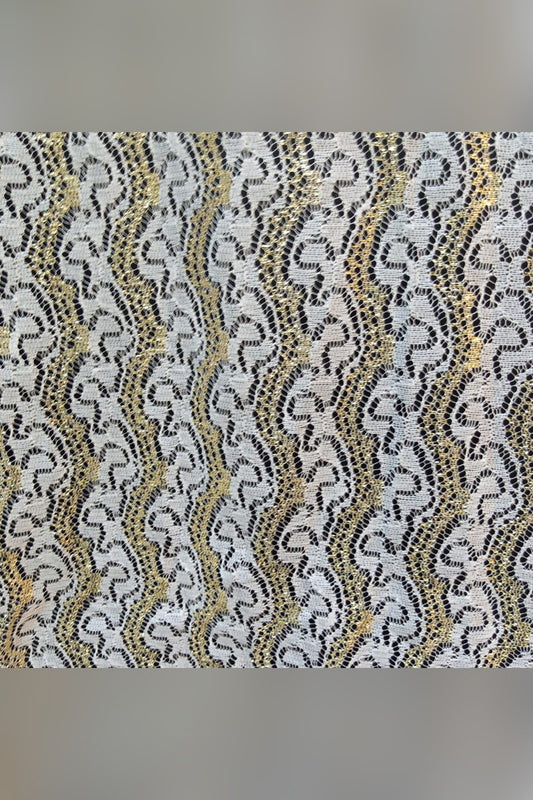 Net Dupatta With Bottom Tassels – White/Gold – ZD649