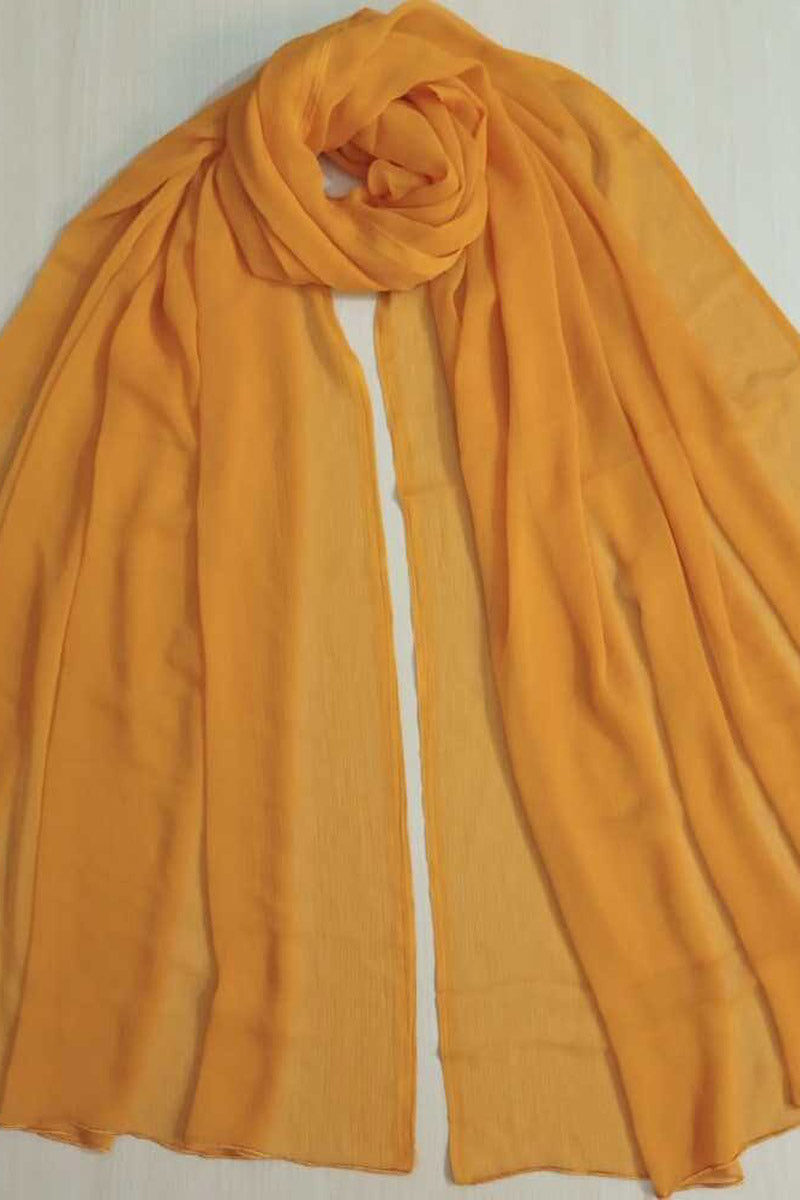 Orange - Chiffon Dupatta Large Soft - ZD64