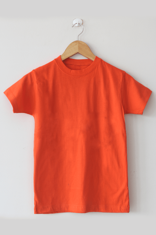 Basic Round Neck Half Sleeves Orange T-Shirt For Mens - BuyZilla.pk