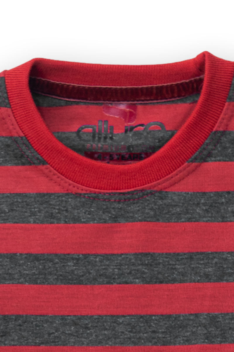 AllurePremium Kids Full Sleeves T-Shirt Grey Red
