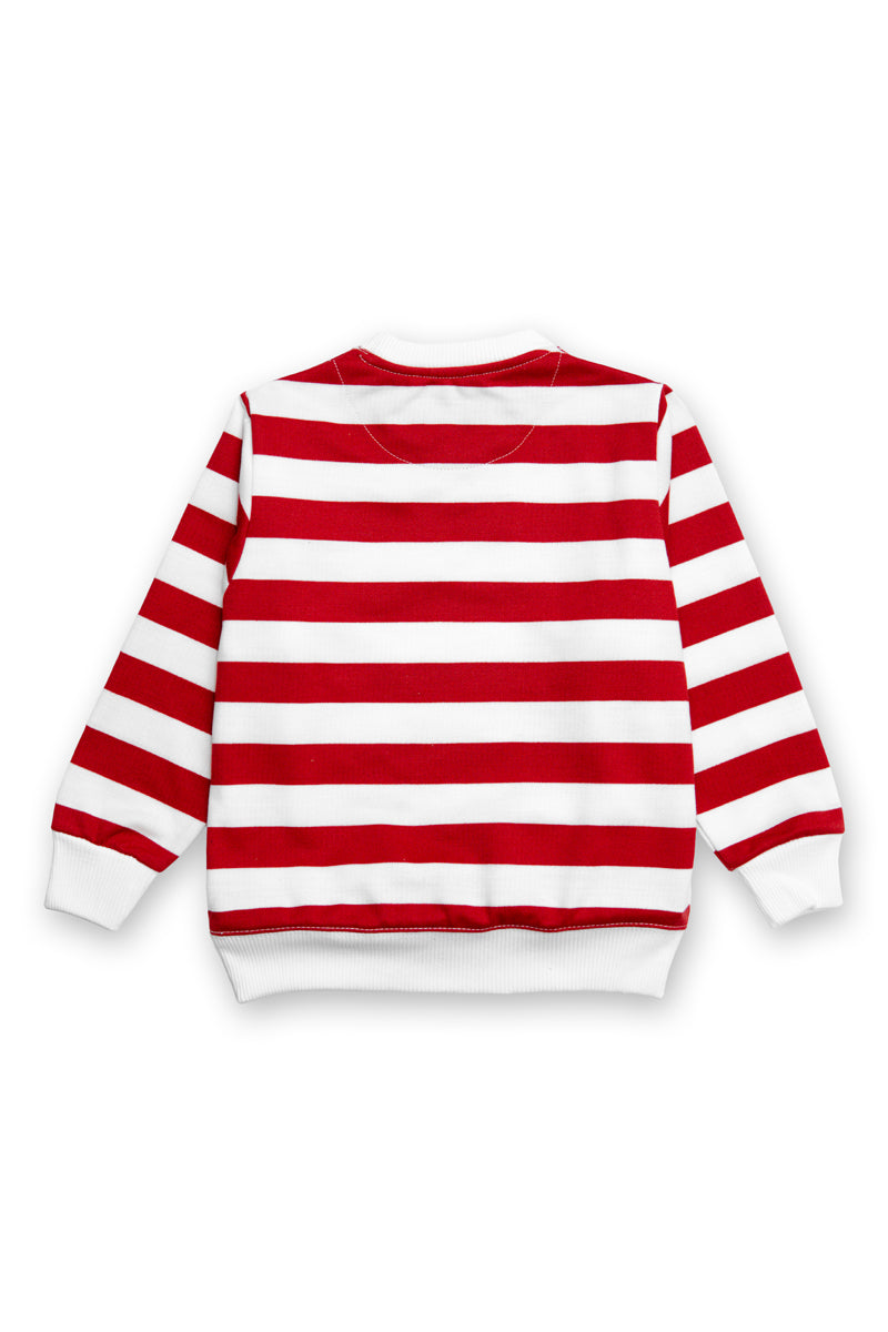 AllurePremium Kids Sweat Shirt White Red Striper