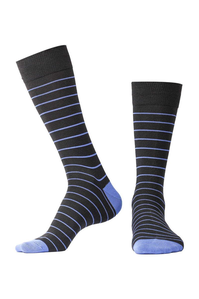 Black & Blue Striped Socks